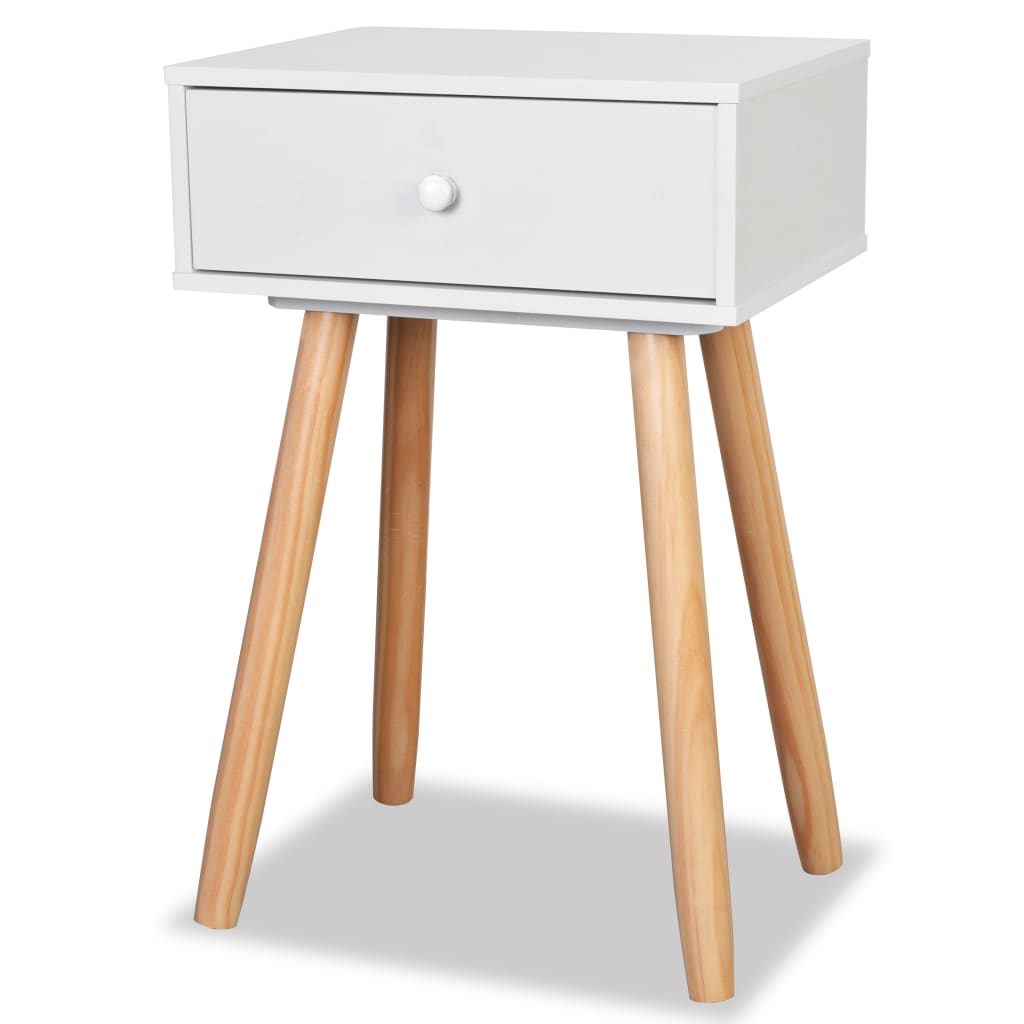 vidaXL Bedside Tables 2 pcs Solid Pinewood 40x30x61 cm White