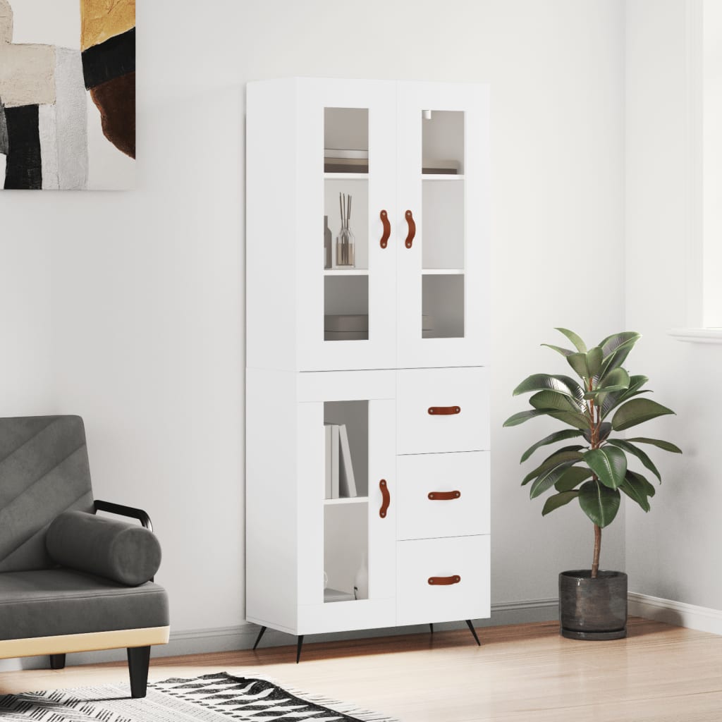 vidaXL Highboard White 69.5x34x180 cm Engineered Wood