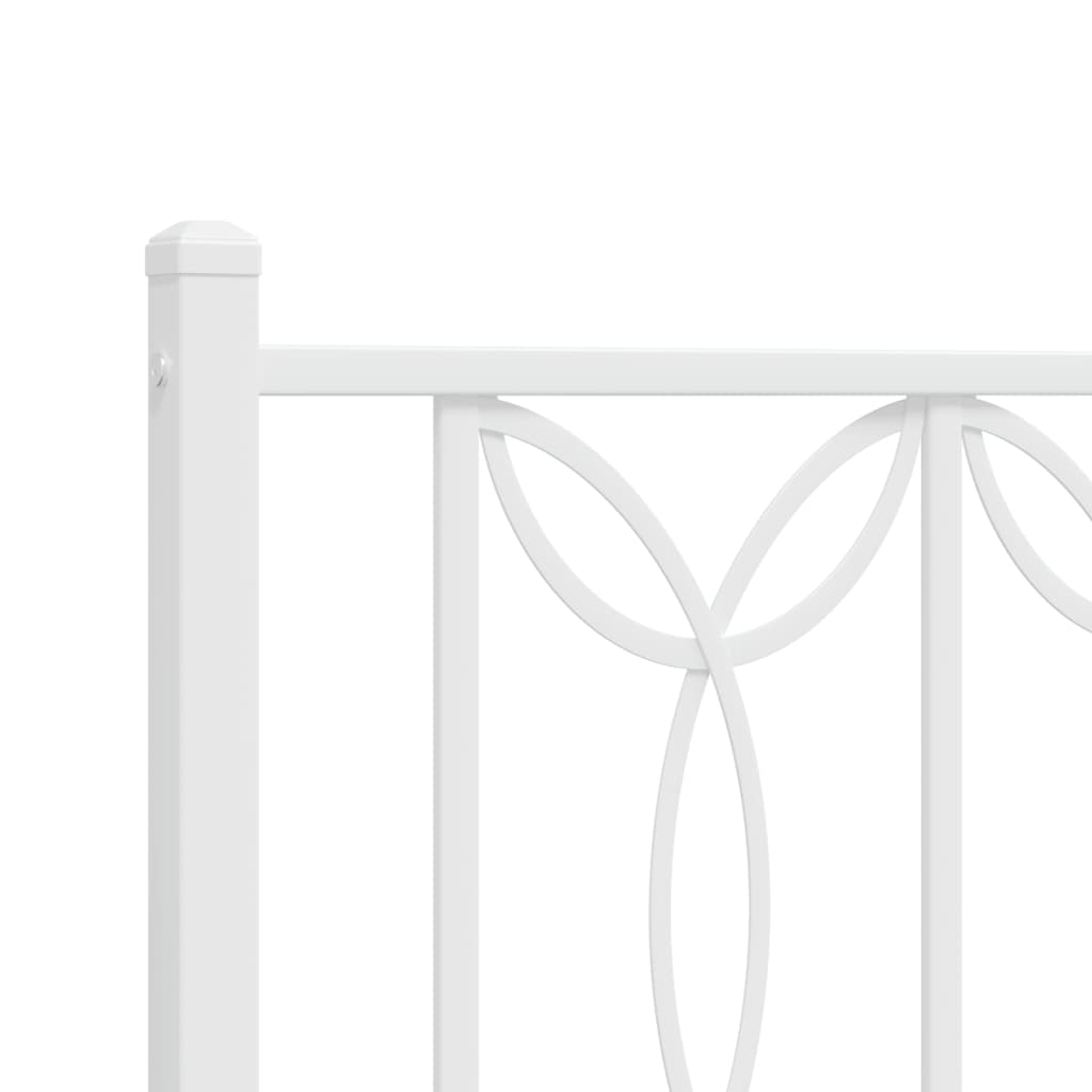 vidaXL Metal Bed Frame without Mattress with Headboard White 100x200 cm