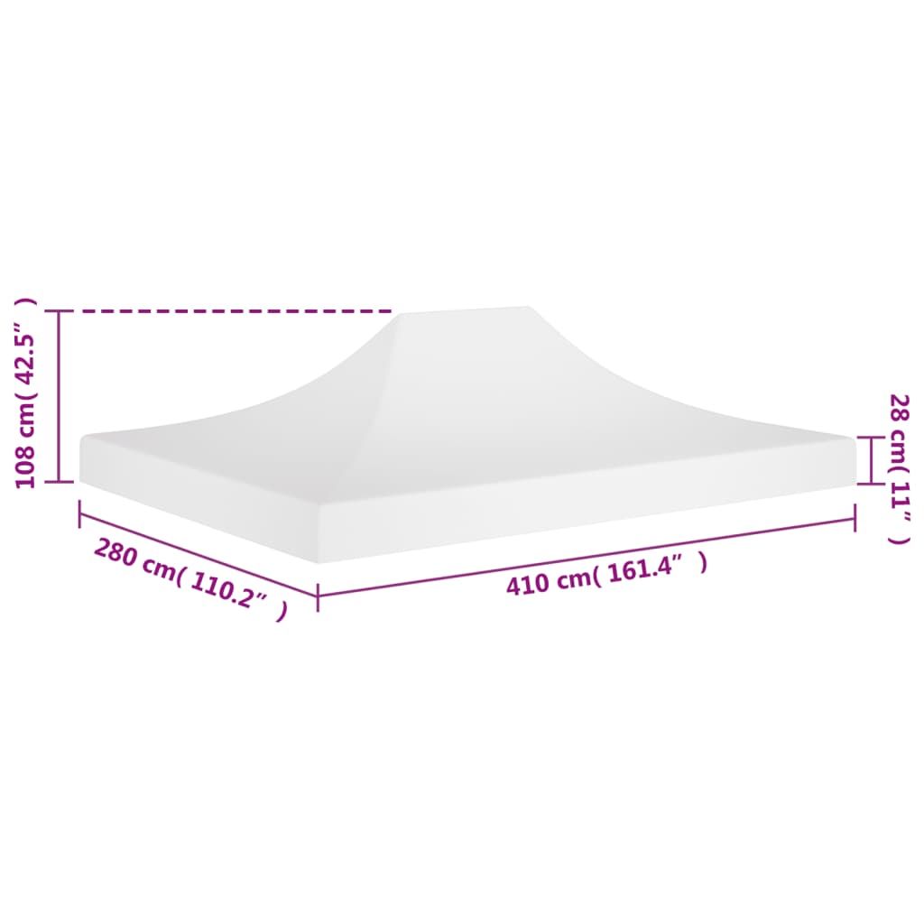 vidaXL Party Tent Roof 4x3 m White 270 g/m²