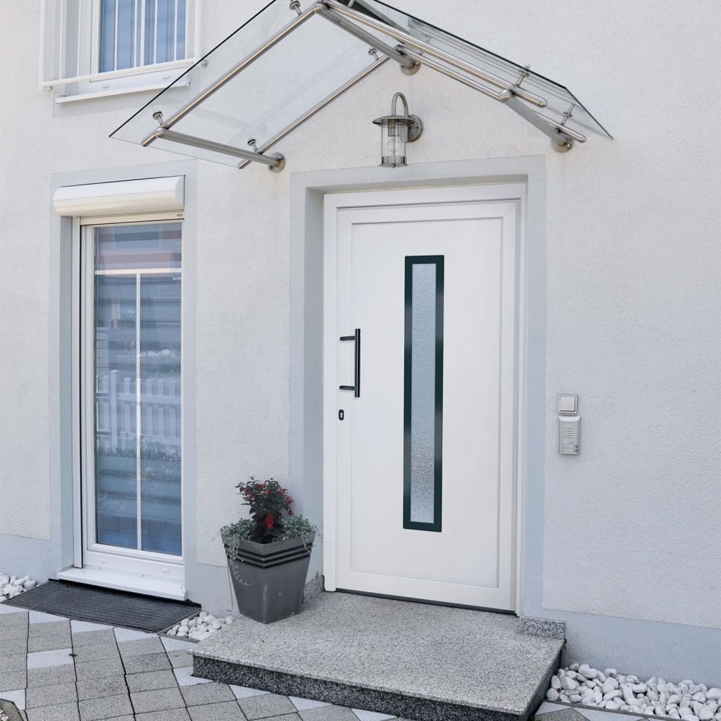 vidaXL Front Door White 108x200 cm PVC