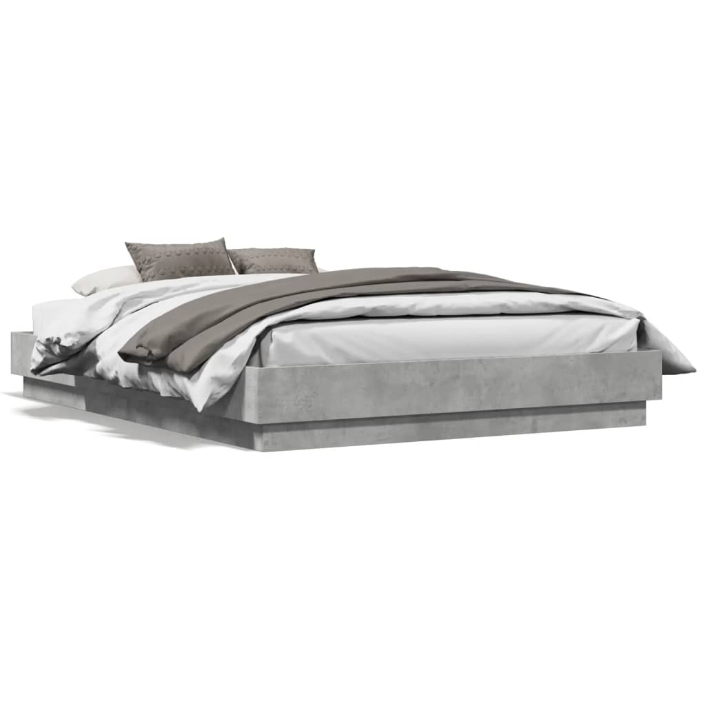 vidaXL Bed Frame without Mattress Concrete Grey 135x190 cm Double