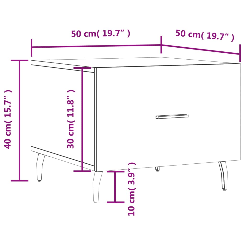 vidaXL Coffee Tables 2 pcs Concrete Grey 50x50x40 cm Engineered Wood