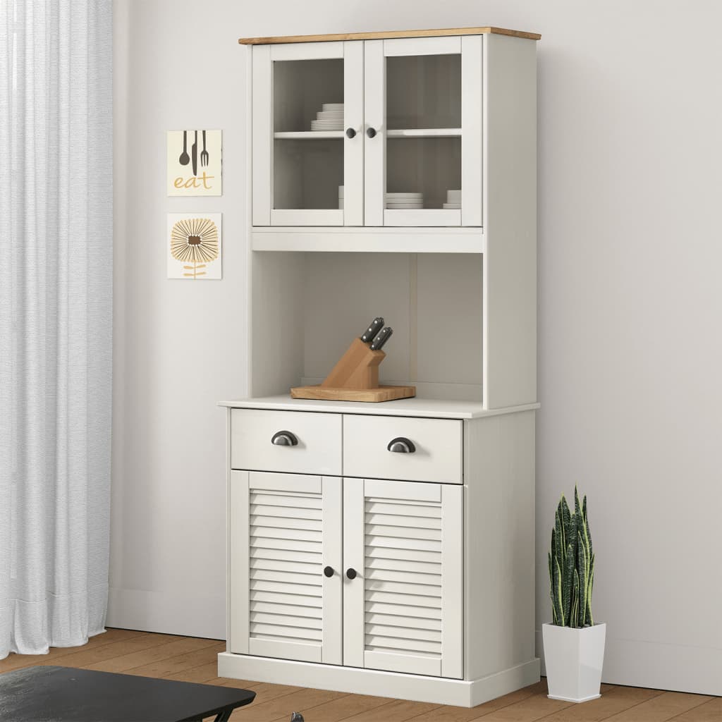 vidaXL Highboard VIGO White 78x40x175 cm Solid Wood Pine