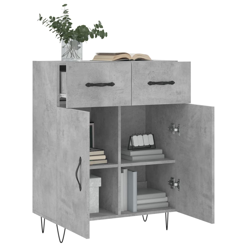 vidaXL Sideboard Concrete Grey 69.5x34x90 cm Engineered Wood