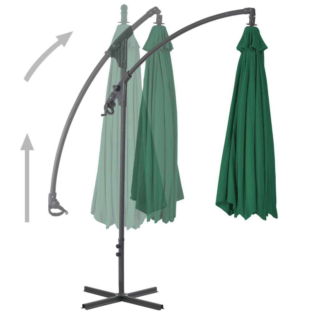 vidaXL Cantilever Garden Parasol with Steel Pole 250x250 cm Green