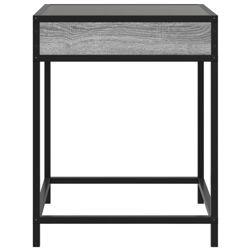 vidaXL Bedside Table with Infinity LED Grey Sonoma 40x40x51 cm