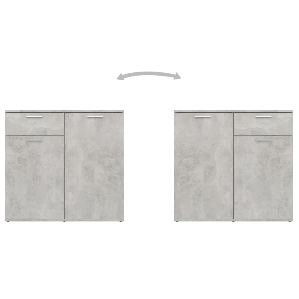 vidaXL Sideboard Concrete Grey 80x36x75 cm Engineered Wood