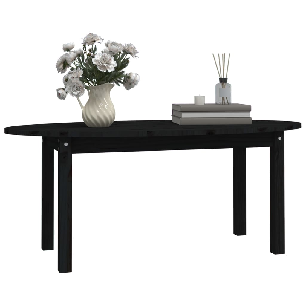 vidaXL Coffee Table Black 110x55x45 cm Solid Wood Pine