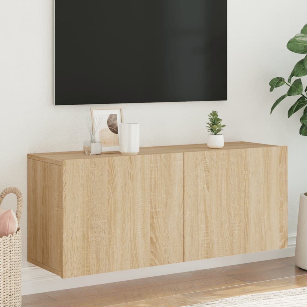 vidaXL TV Cabinet Wall-mounted Sonoma Oak 100x30x41 cm