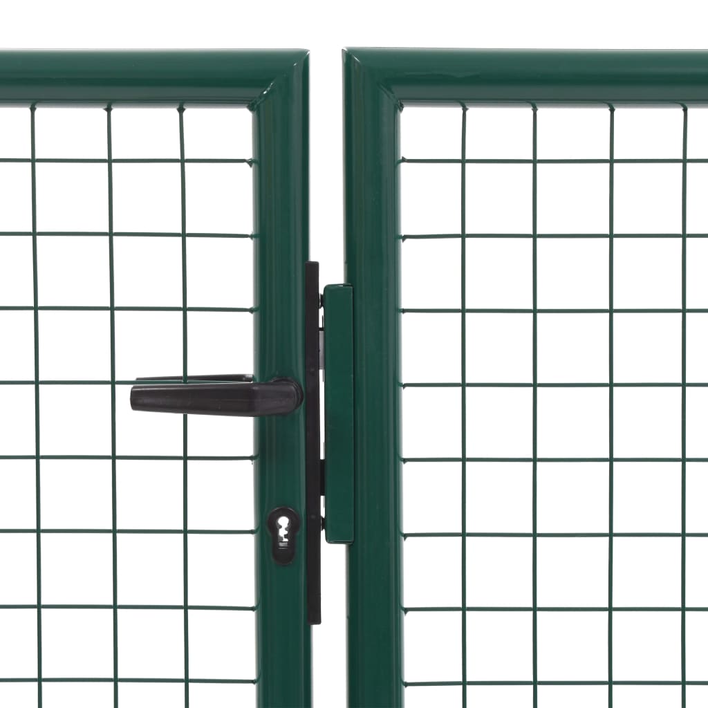 vidaXL Garden Gate Steel 350x100 cm Green