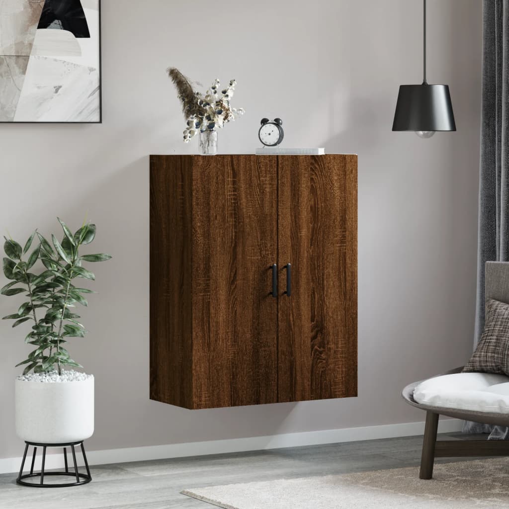 vidaXL Wall Mounted Cabinet Brown Oak 69.5x34x90 cm