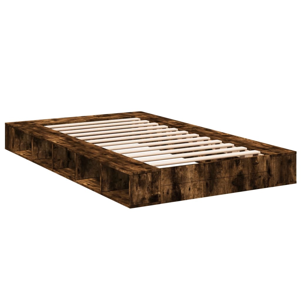 vidaXL Bed Frame without Mattress Smoked Oak 135x190 cm Double