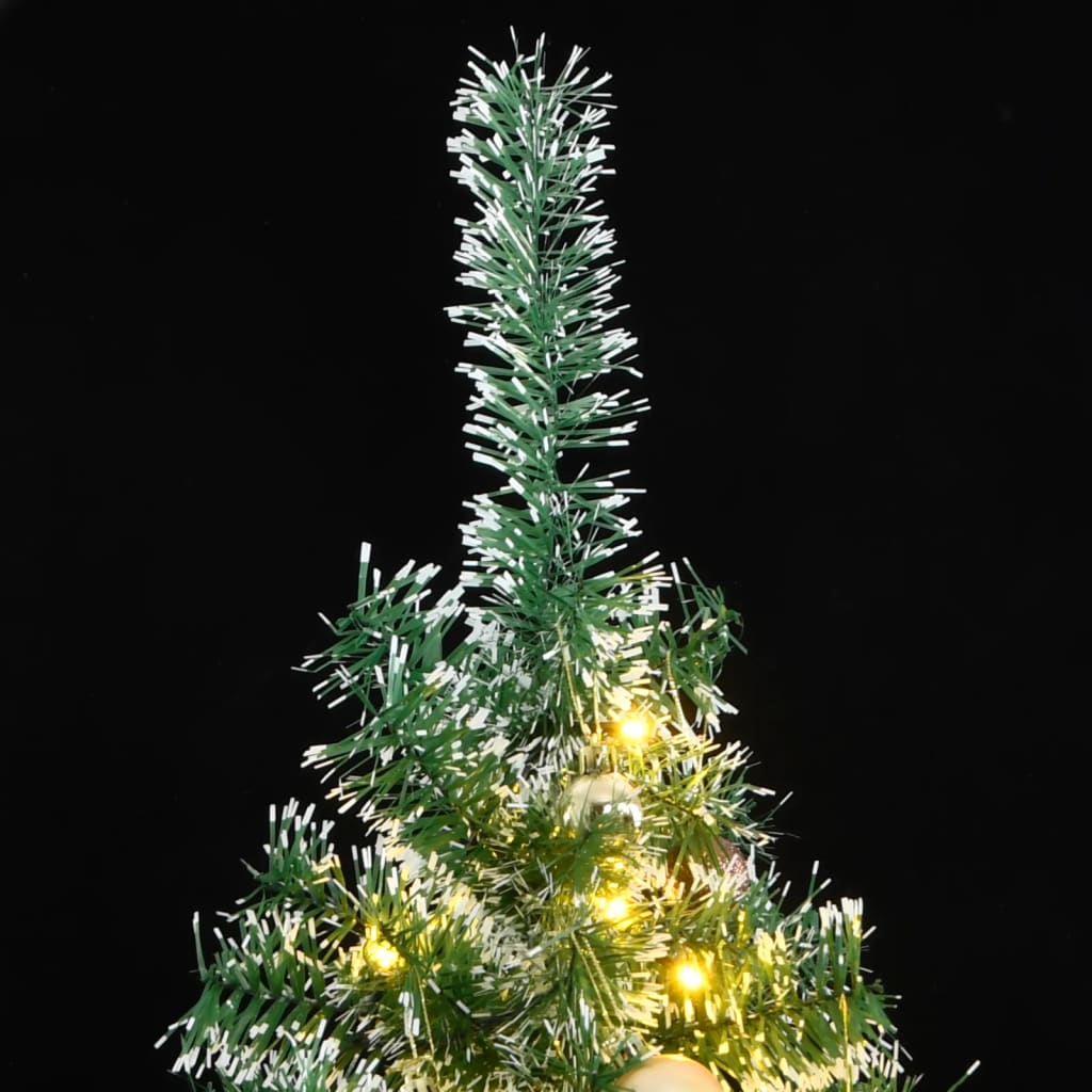 vidaXL Artificial Christmas Tree 300 LEDs&Ball Set&Flocked Snow 240 cm