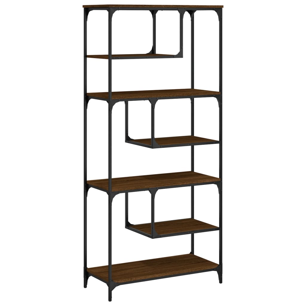 vidaXL Bookcase Brown Oak 81x36x176 cm Engineered Wood