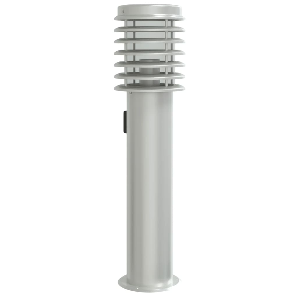 vidaXL Outdoor Floor Lamp with Outlet Silver 60 cm Stainless Steel