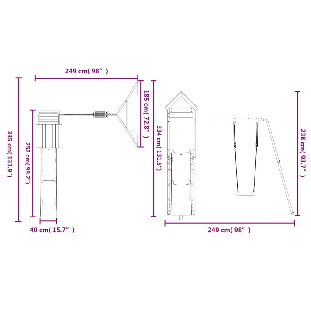 vidaXL Outdoor Playset Solid Wood Pine