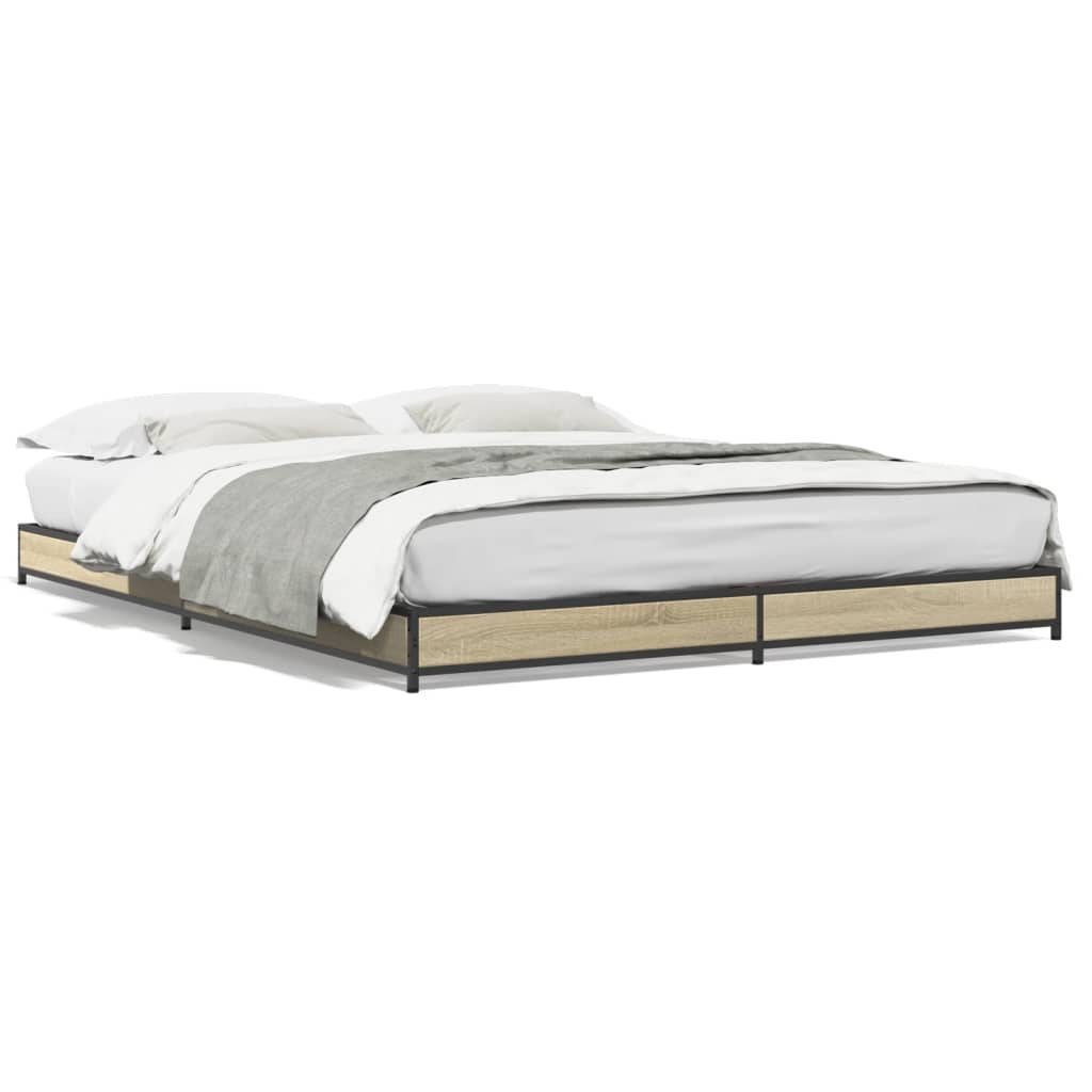 vidaXL Bed Frame without Mattress Sonoma Oak 120x200 cm