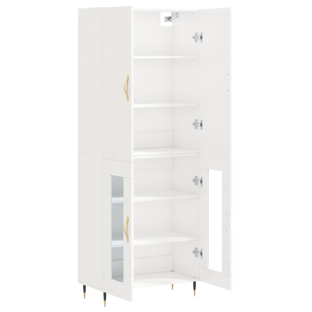 vidaXL Highboard High Gloss White 69.5x34x180 cm Engineered Wood