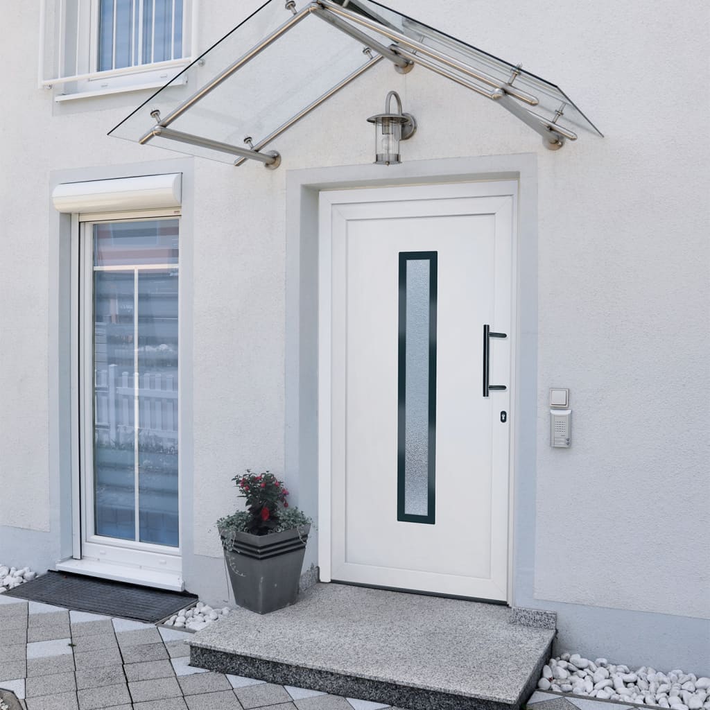 vidaXL Front Door White 108x200 cm PVC