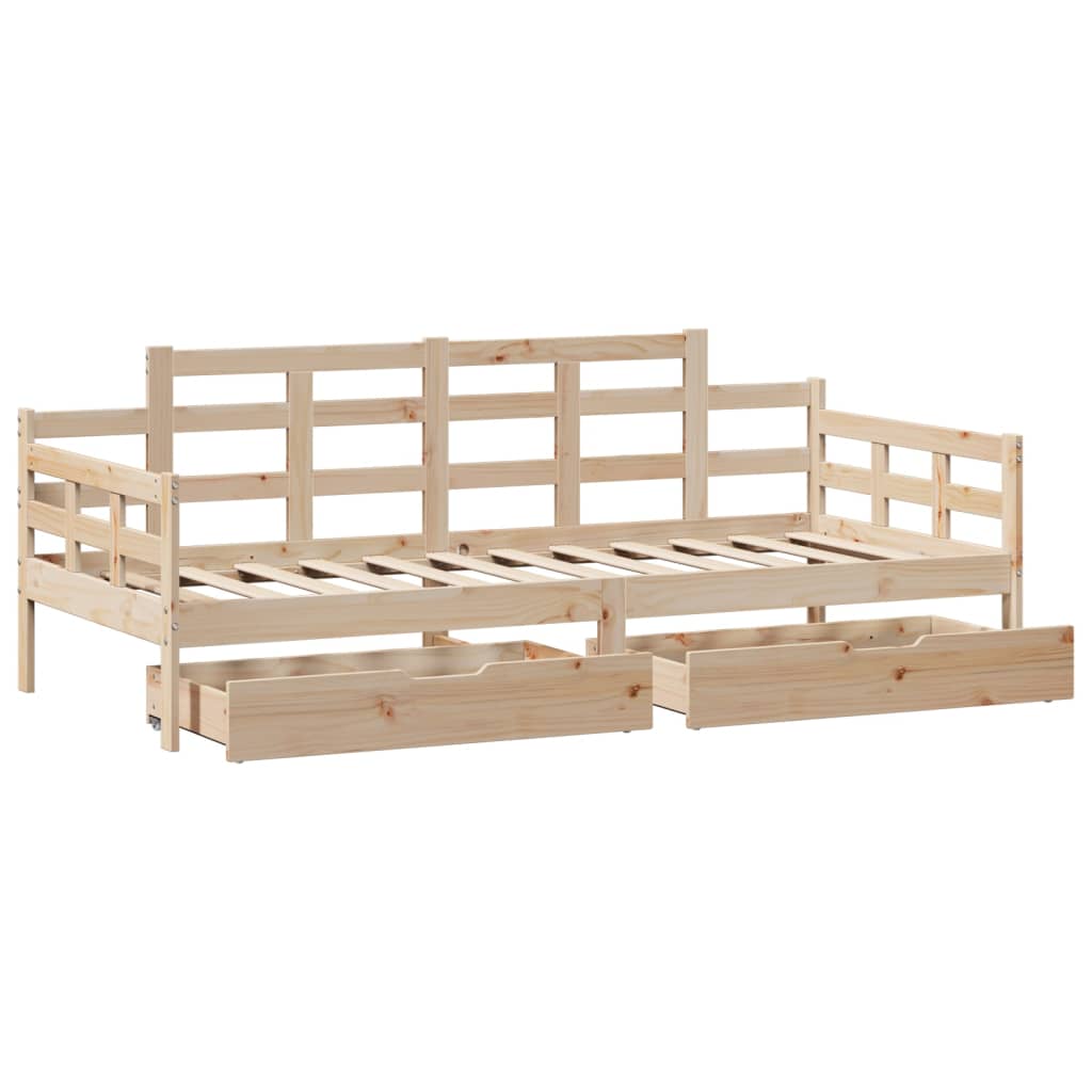 vidaXL Daybed with Drawers without Mattress 80x200 cm Solid Wood