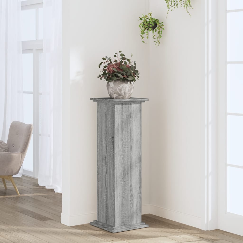 vidaXL Plant Stand Grey Sonoma 33x33x100 cm Engineered Wood