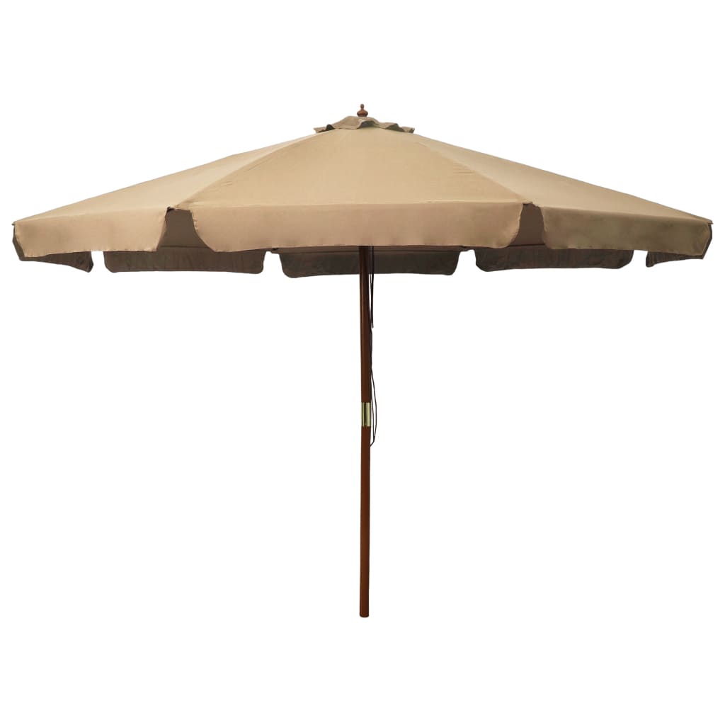 vidaXL Garden Parasol with Wooden Pole 330 cm Taupe