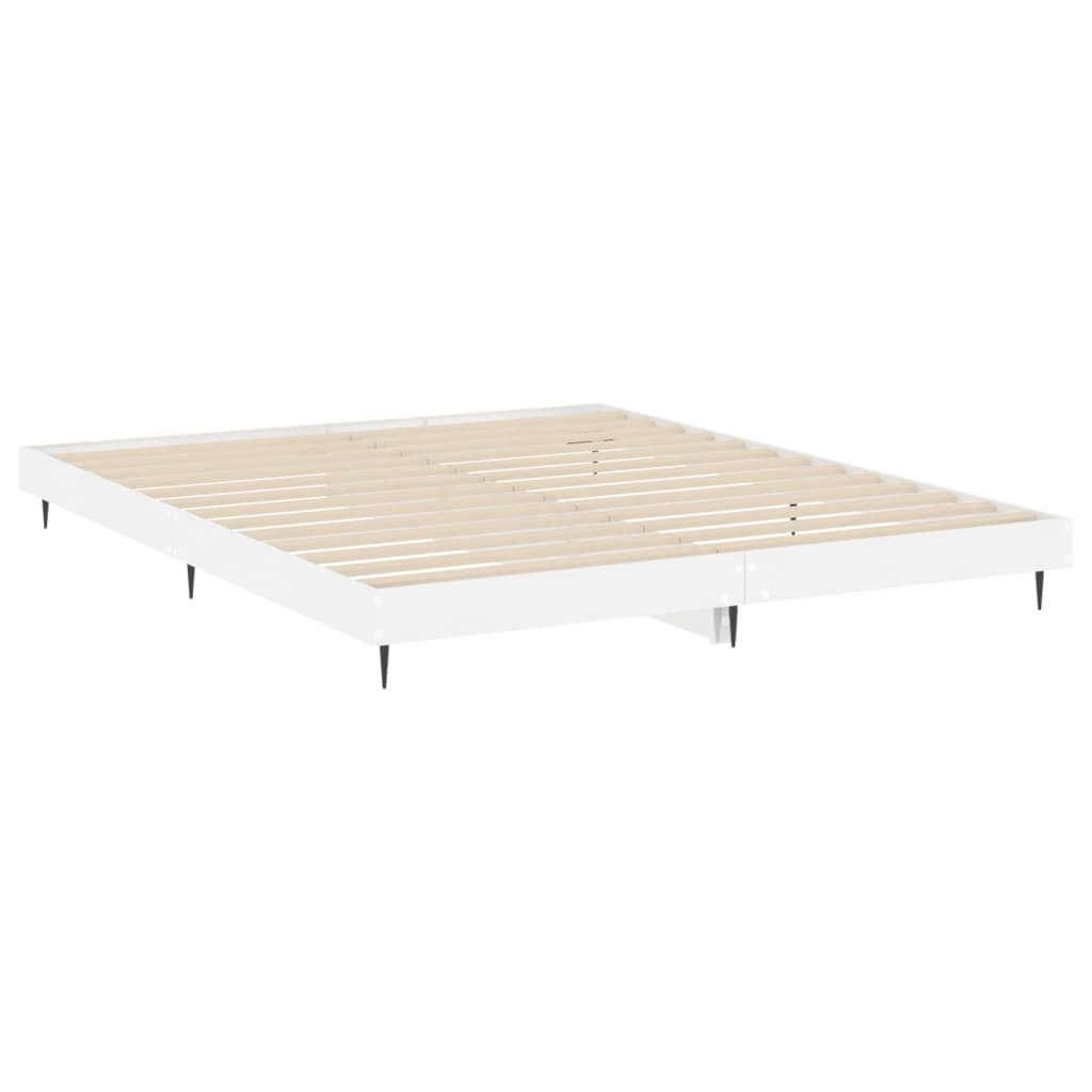 vidaXL Bed Frame without Mattress High Gloss White 180x200 cm Super King