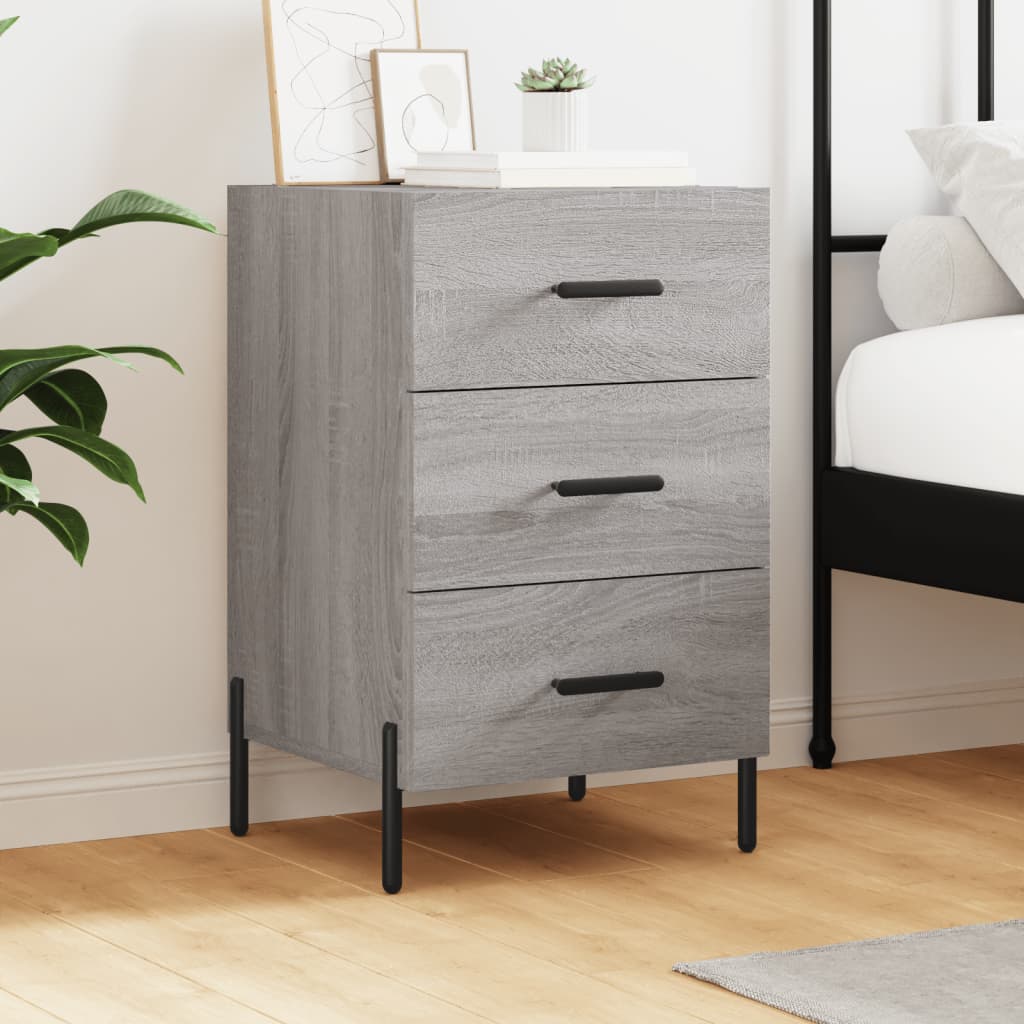 vidaXL Bedside Cabinet Grey Sonoma 40x40x66 cm Engineered Wood