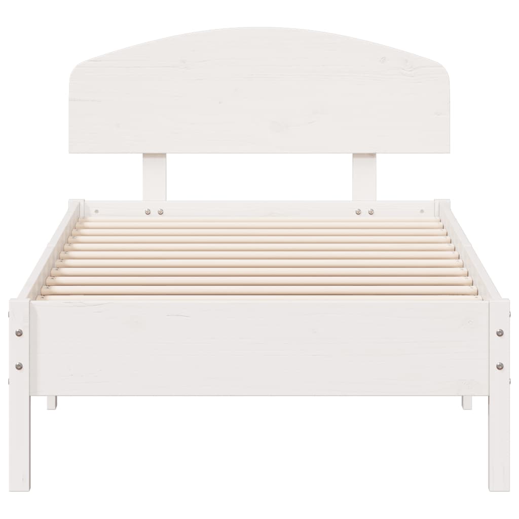 vidaXL Bed Frame without Mattress White 100x200 cm Solid Wood Pine