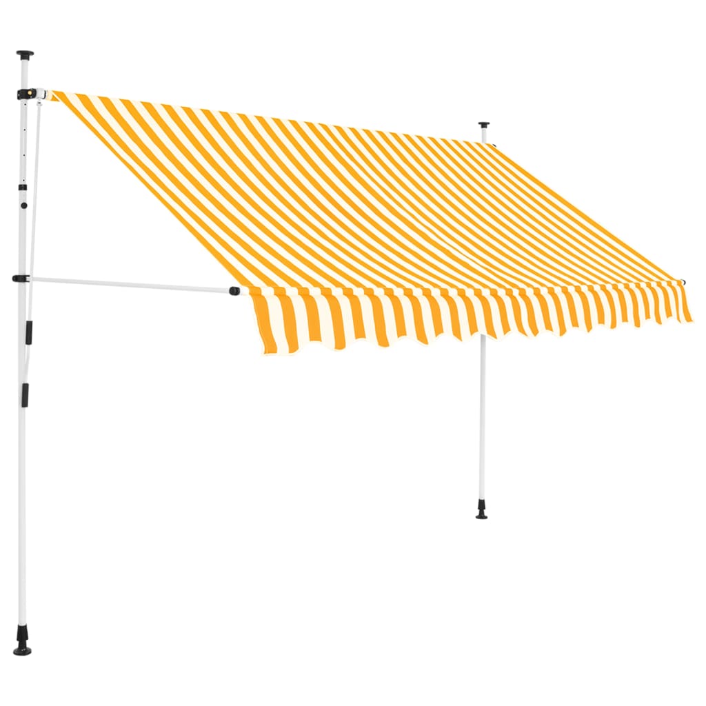 vidaXL Manual Retractable Awning 250 cm Orange and White Stripes