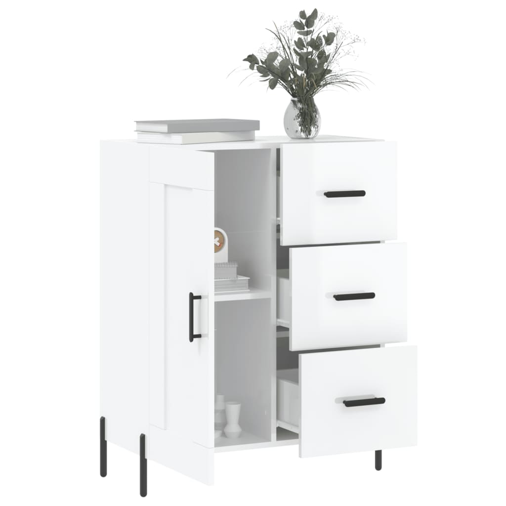 vidaXL Sideboard High Gloss White 69.5x34x90 cm Engineered Wood