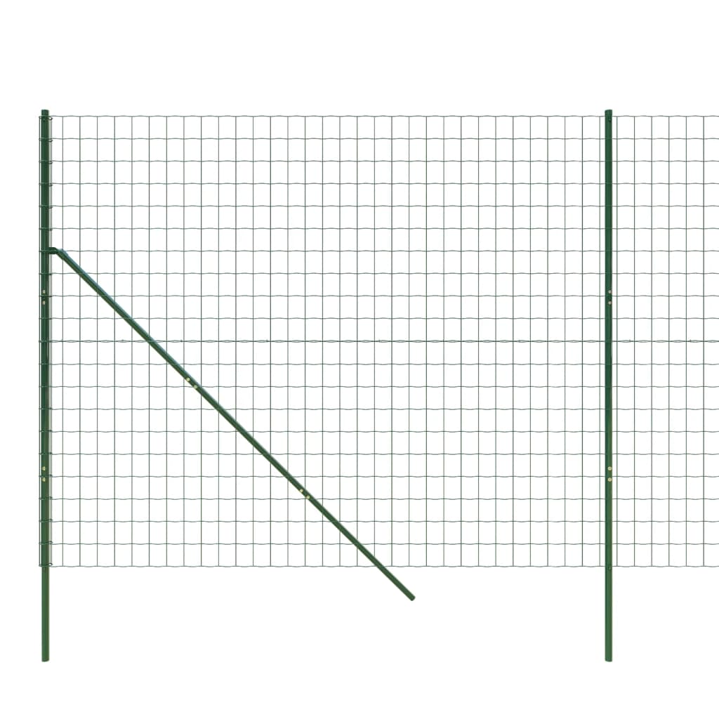 vidaXL Wire Mesh Fence Green 1.4x10 m Galvanised Steel