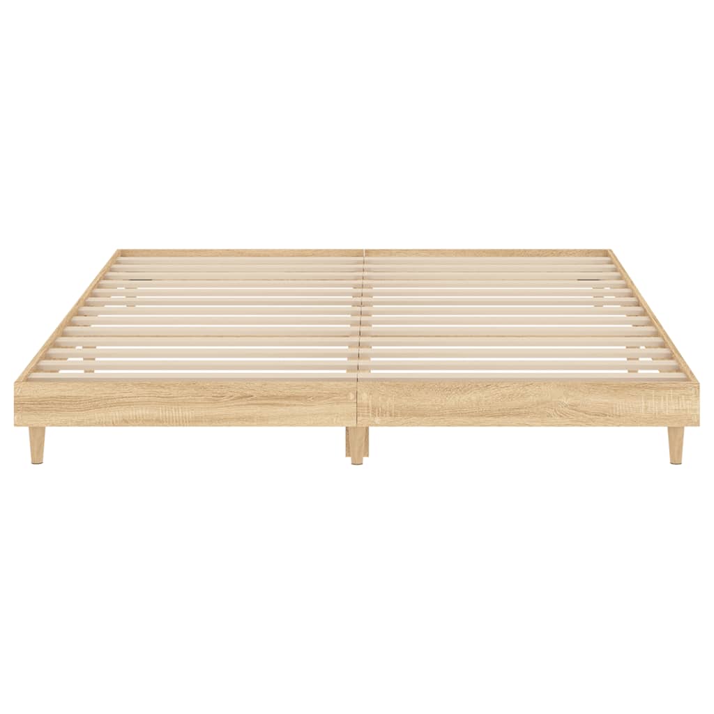 vidaXL Bed Frame without Mattress Sonoma Oak 200x200 cm Engineered Wood