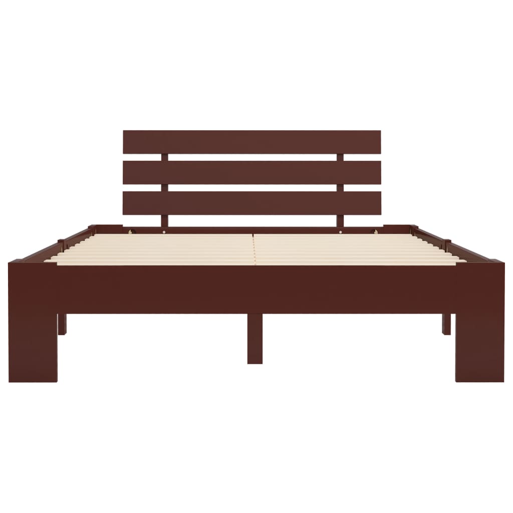 vidaXL Bed Frame without Mattress Dark Brown Solid Pine Wood 120x200 cm