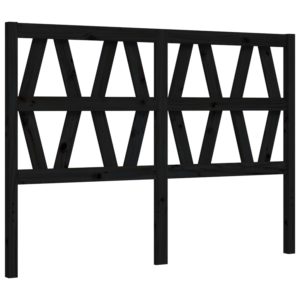 vidaXL Bed Frame without Mattress Black 140x200 cm Solid Wood Pine