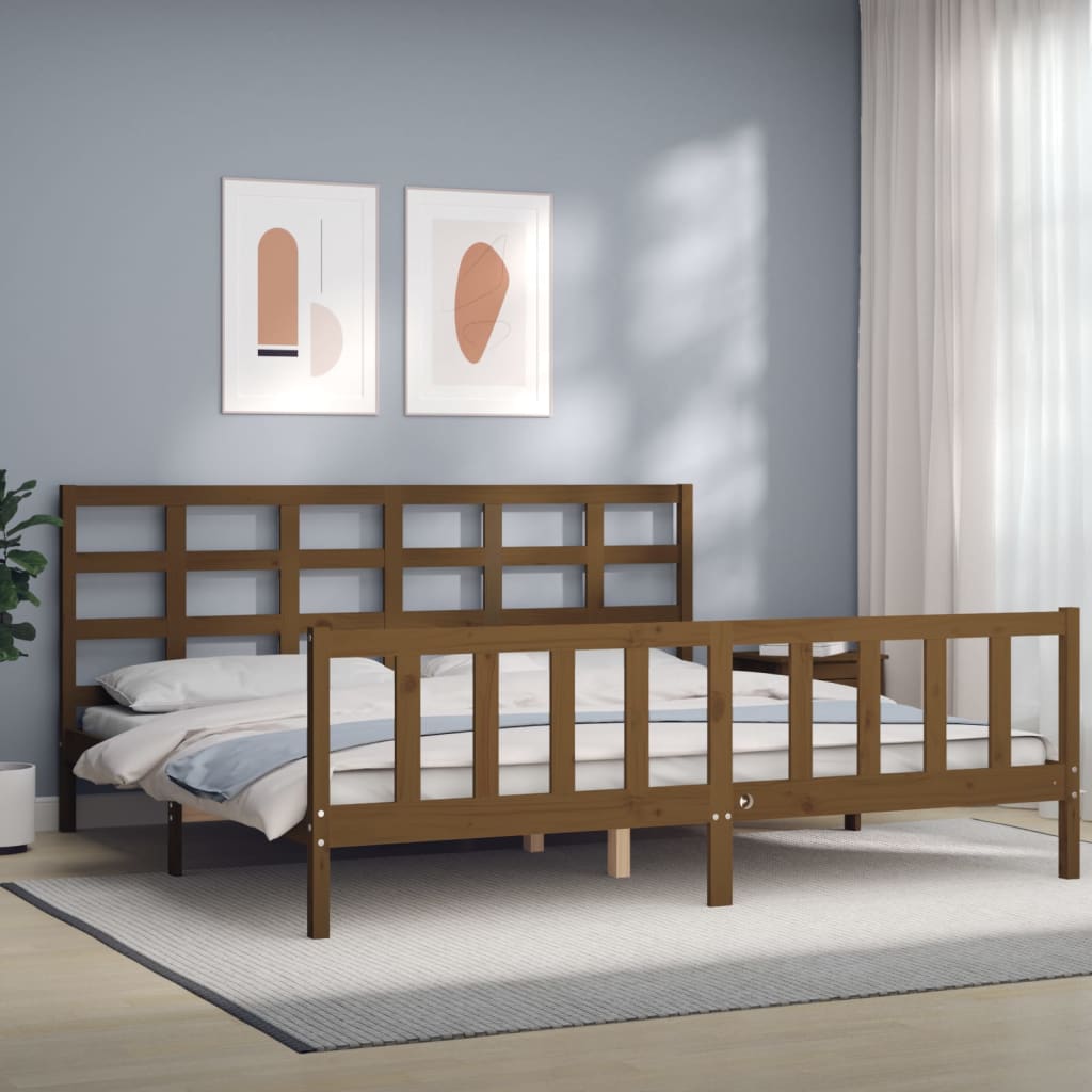 vidaXL Bed Frame without Mattress Honey Brown 200x200 cm Solid Wood Pine