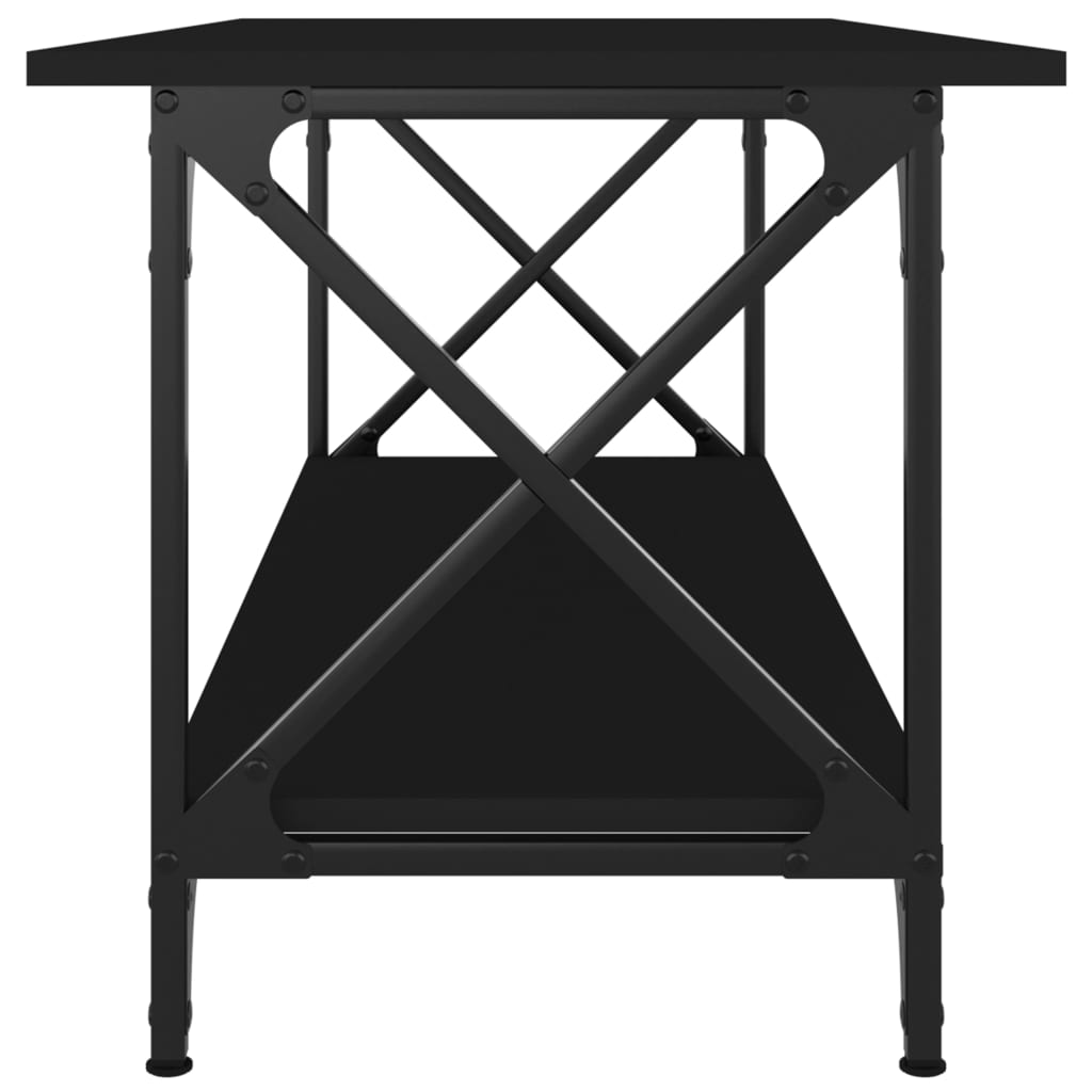 vidaXL Coffee Table Black 100x45x45 cm Engineered Wood and Iron