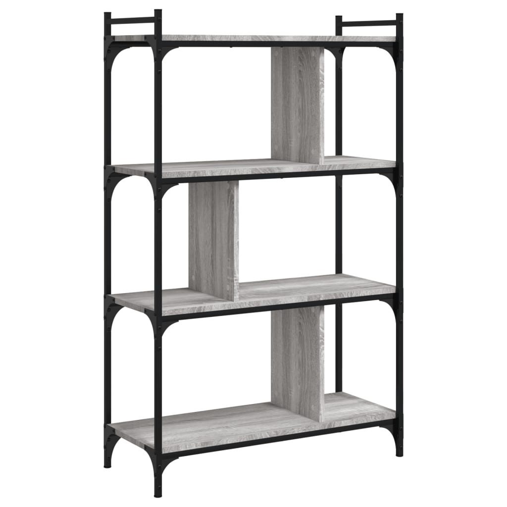 vidaXL Bookcase 4-Tier Grey Sonoma 76x32x123 cm Engineered Wood