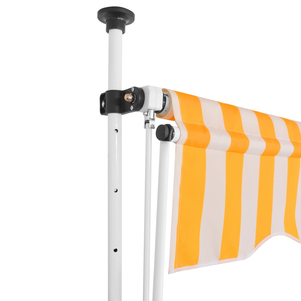 vidaXL Manual Retractable Awning 200 cm Orange and White Stripes