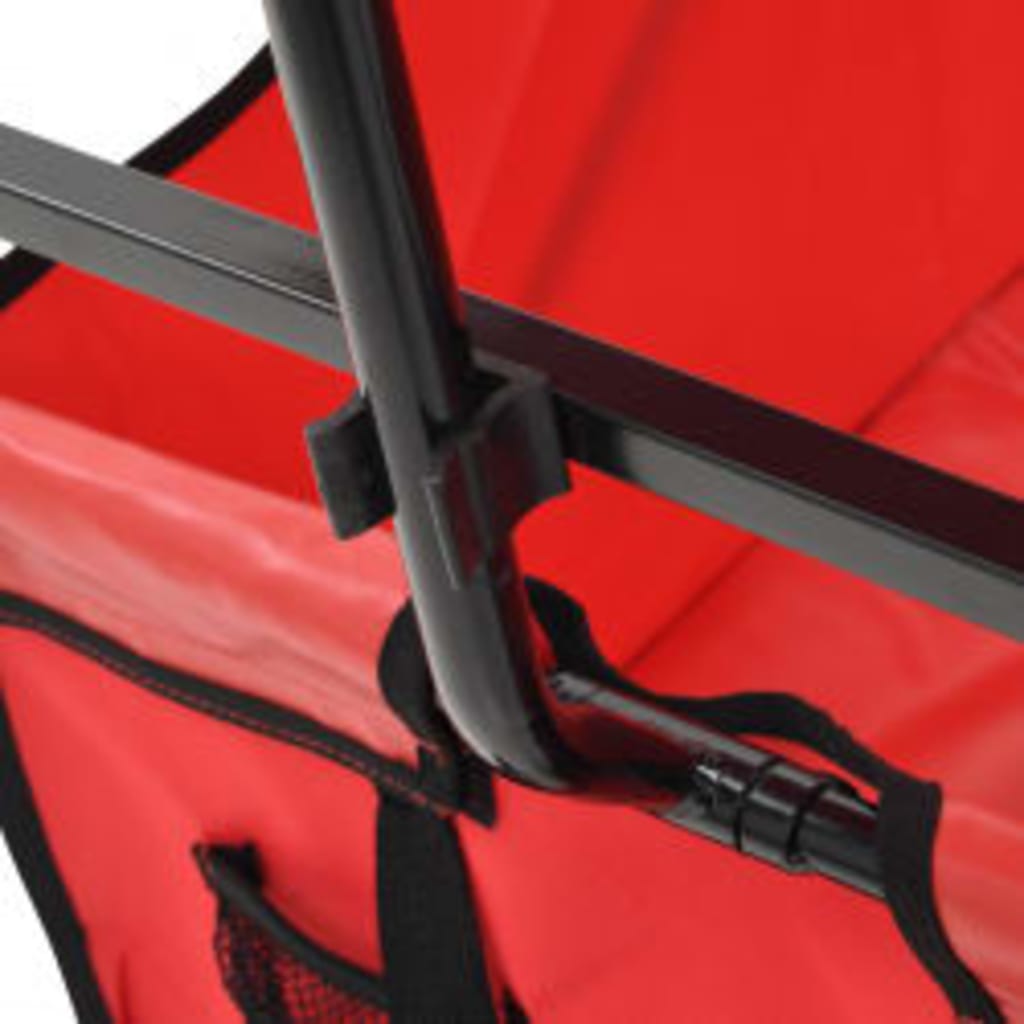 vidaXL Folding Hand Trolley with Canopy Steel Red