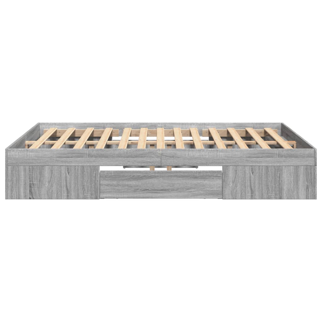 vidaXL Bed Frame without Mattress Grey Sonoma 140x200 cm Engineered Wood