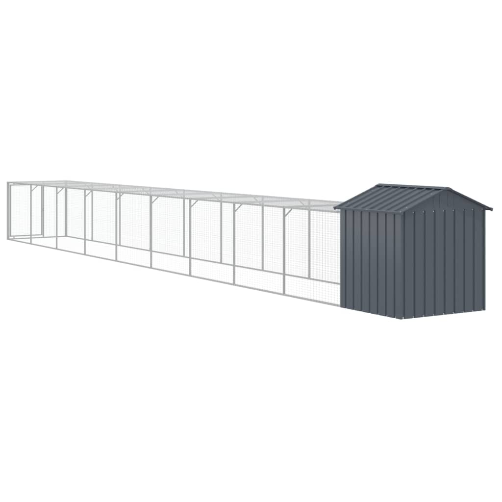 vidaXL Chicken Cage with Run Anthracite 117x1017x123 cm Galvanised Steel