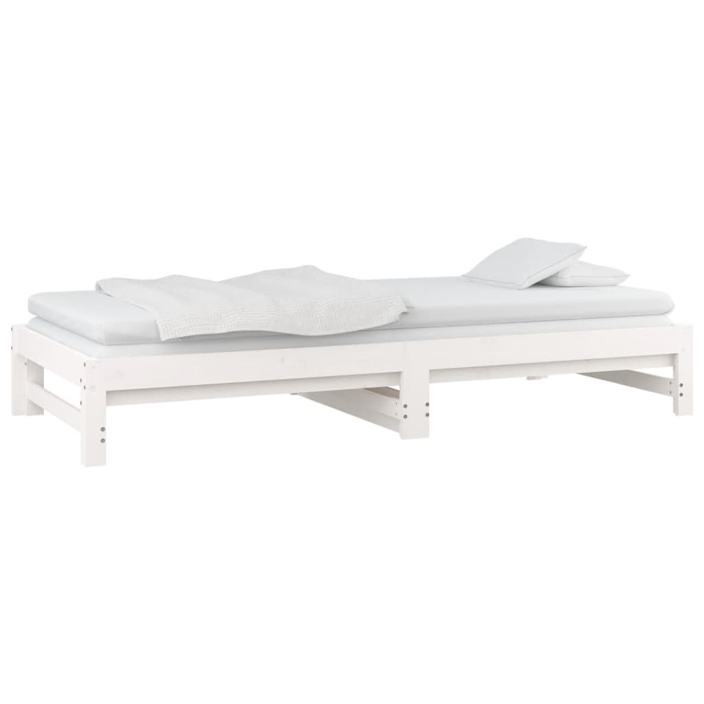 vidaXL Pull-out Day Bed without Mattress White 2x(90x190) cm