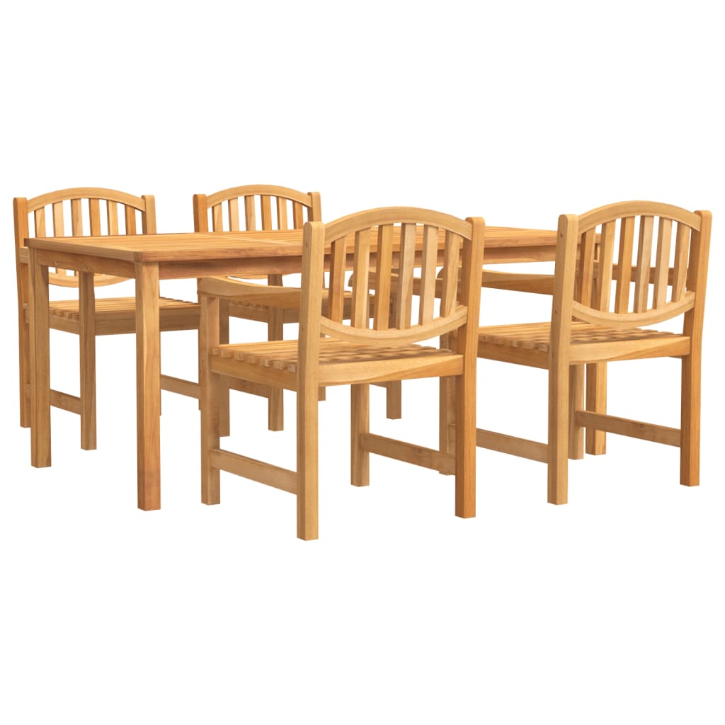 vidaXL 5 Piece Garden Dining Set Solid Wood Teak