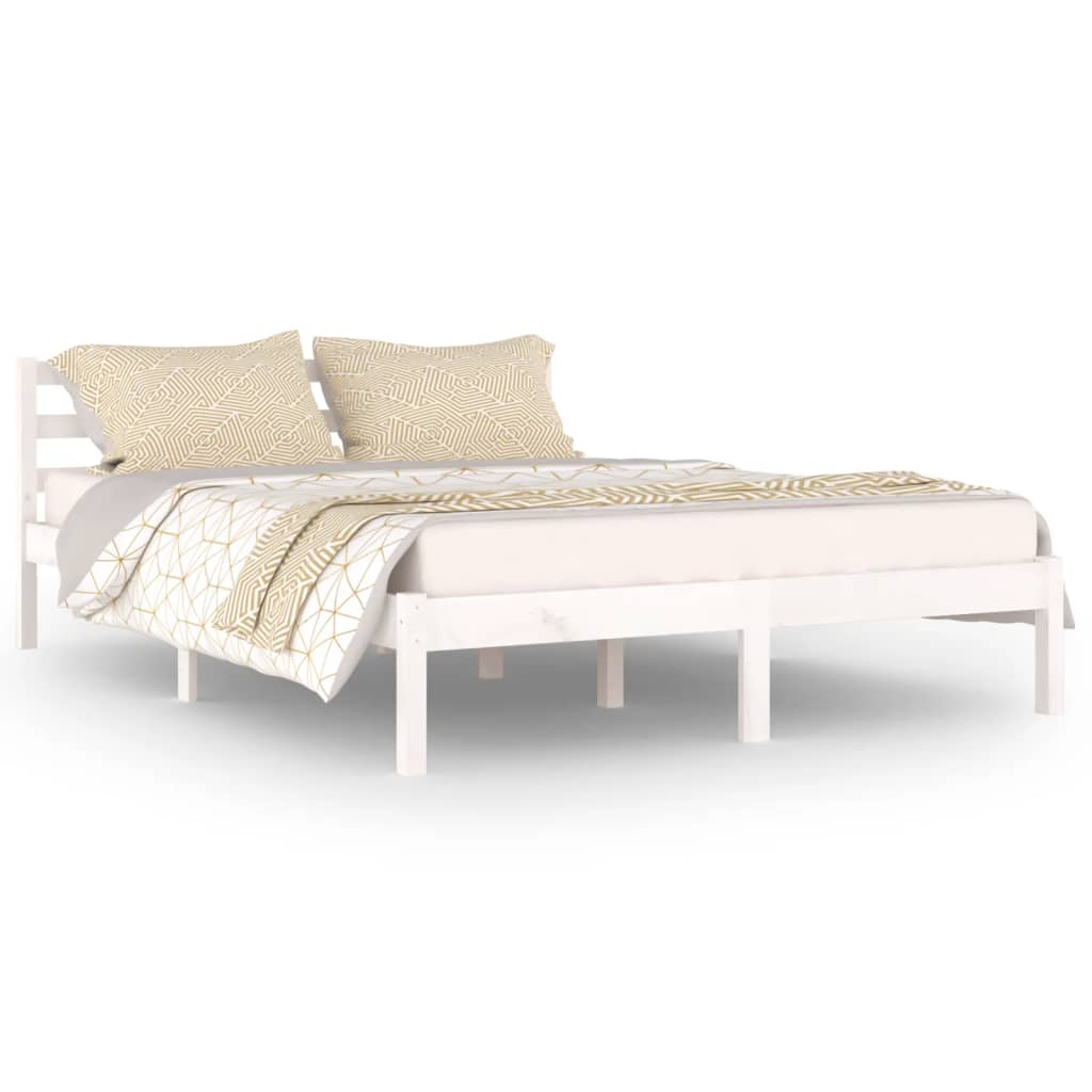 vidaXL Bed Frame without Mattress Solid Wood Pine 140x200 cm White