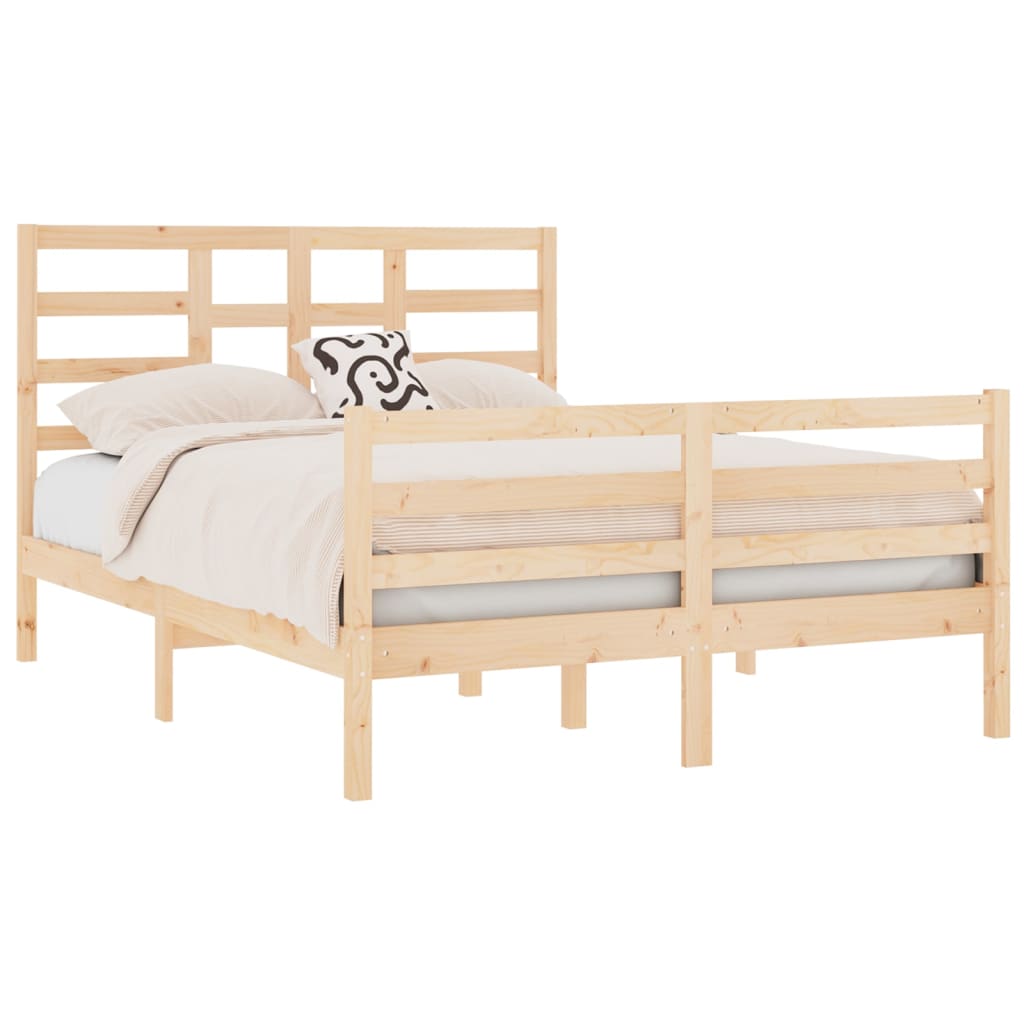 vidaXL Bed Frame without Mattress Solid Wood 120x190 cm Small Double