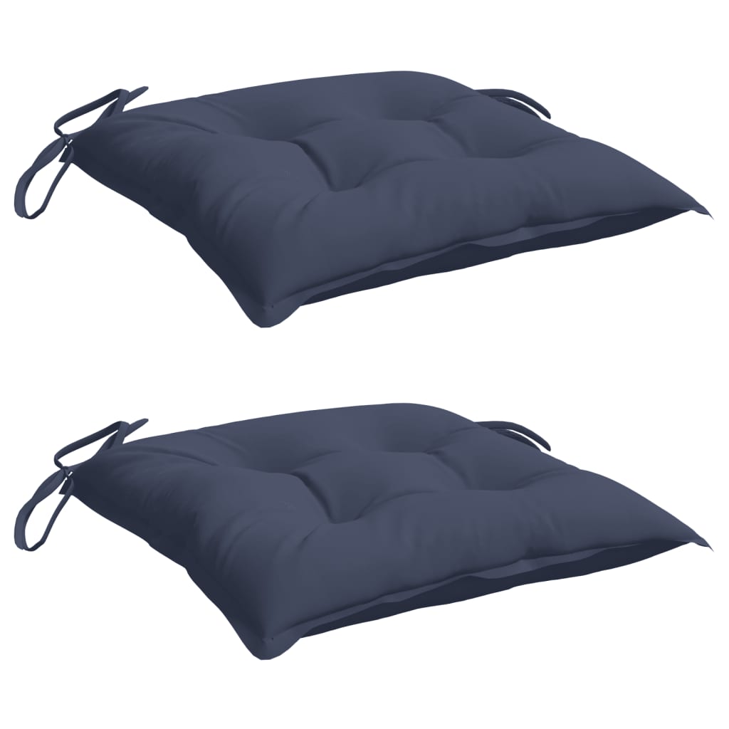 vidaXL Chair Cushions 2 pcs Navy Blue 40x40x7 cm Oxford Fabric