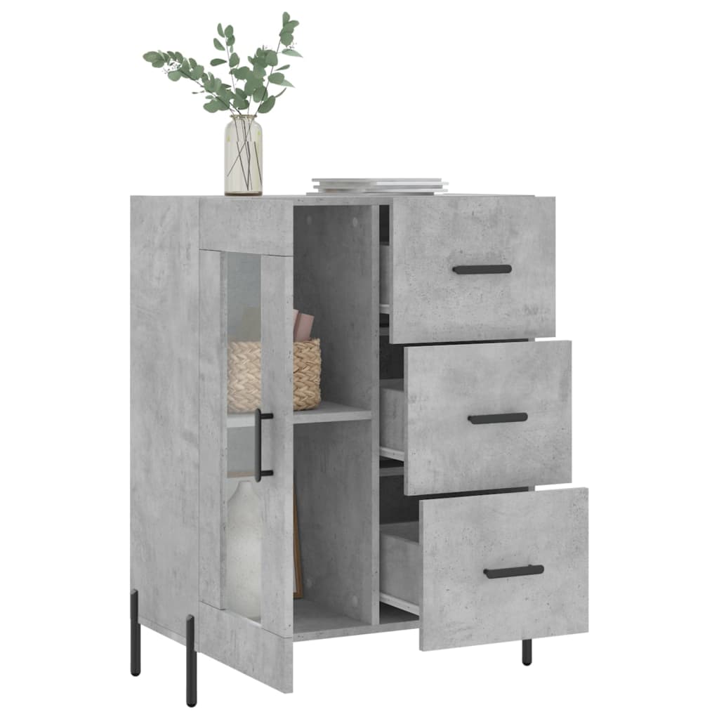 vidaXL Sideboard Concrete Grey 69.5x34x90 cm Engineered Wood