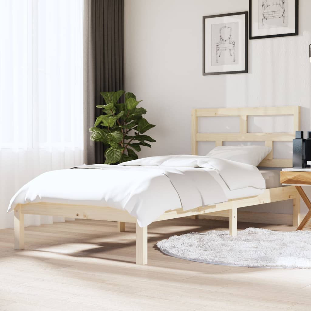 vidaXL Bed Frame without Mattress Single Solid Wood